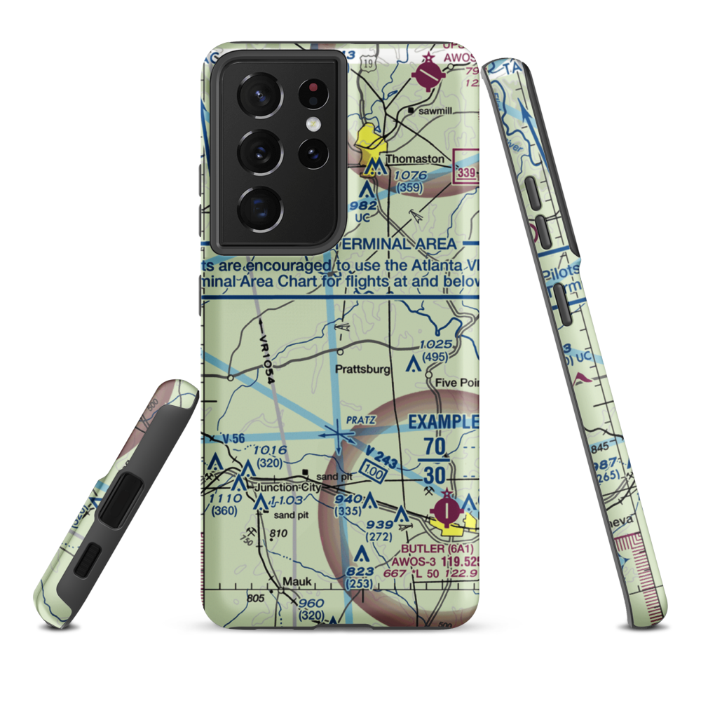 Prattsburg Airport (3GA1) VFR Sectional Samsung Phone Case Samsung Galaxy S21 Plus model shown