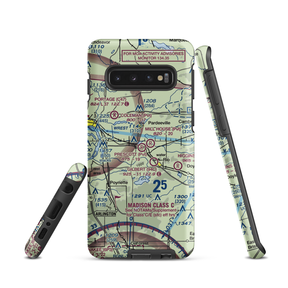 Prescott Field (WS32) VFR Sectional Samsung Phone Case Samsung Galaxy S10 model shown