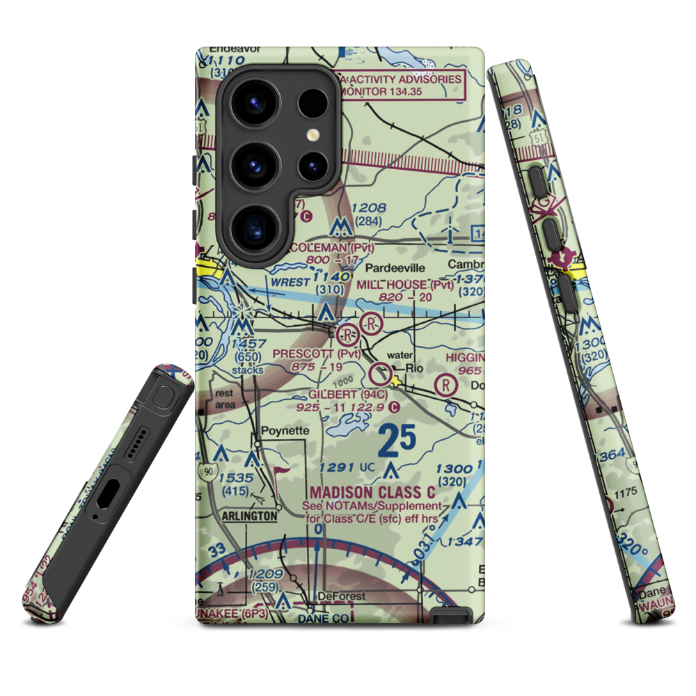 Prescott Field (WS32) VFR Sectional Samsung Phone Case Samsung Galaxy S24 Ultra model shown