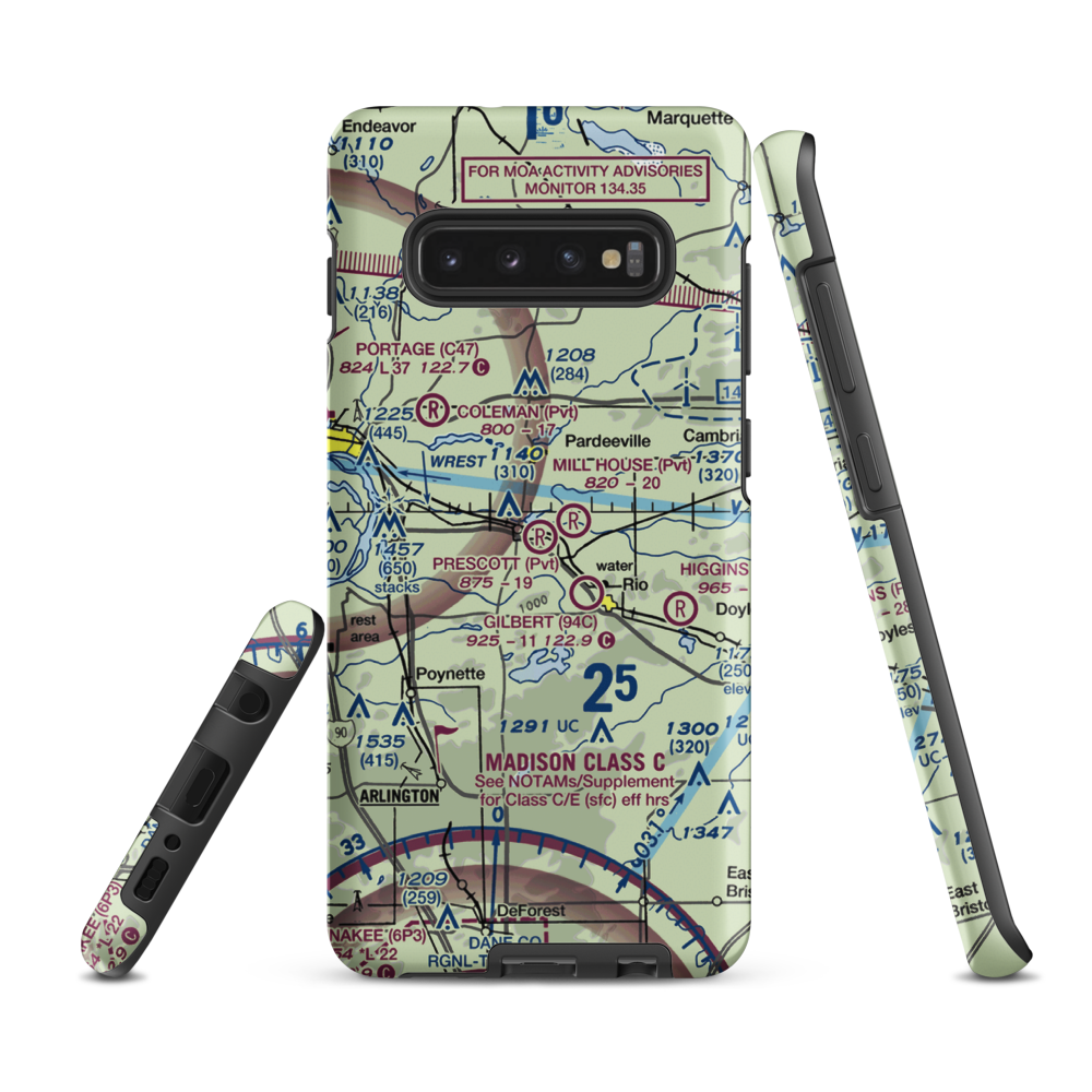 Prescott Field (WS32) VFR Sectional Samsung Phone Case Samsung Galaxy S10 Plus model shown