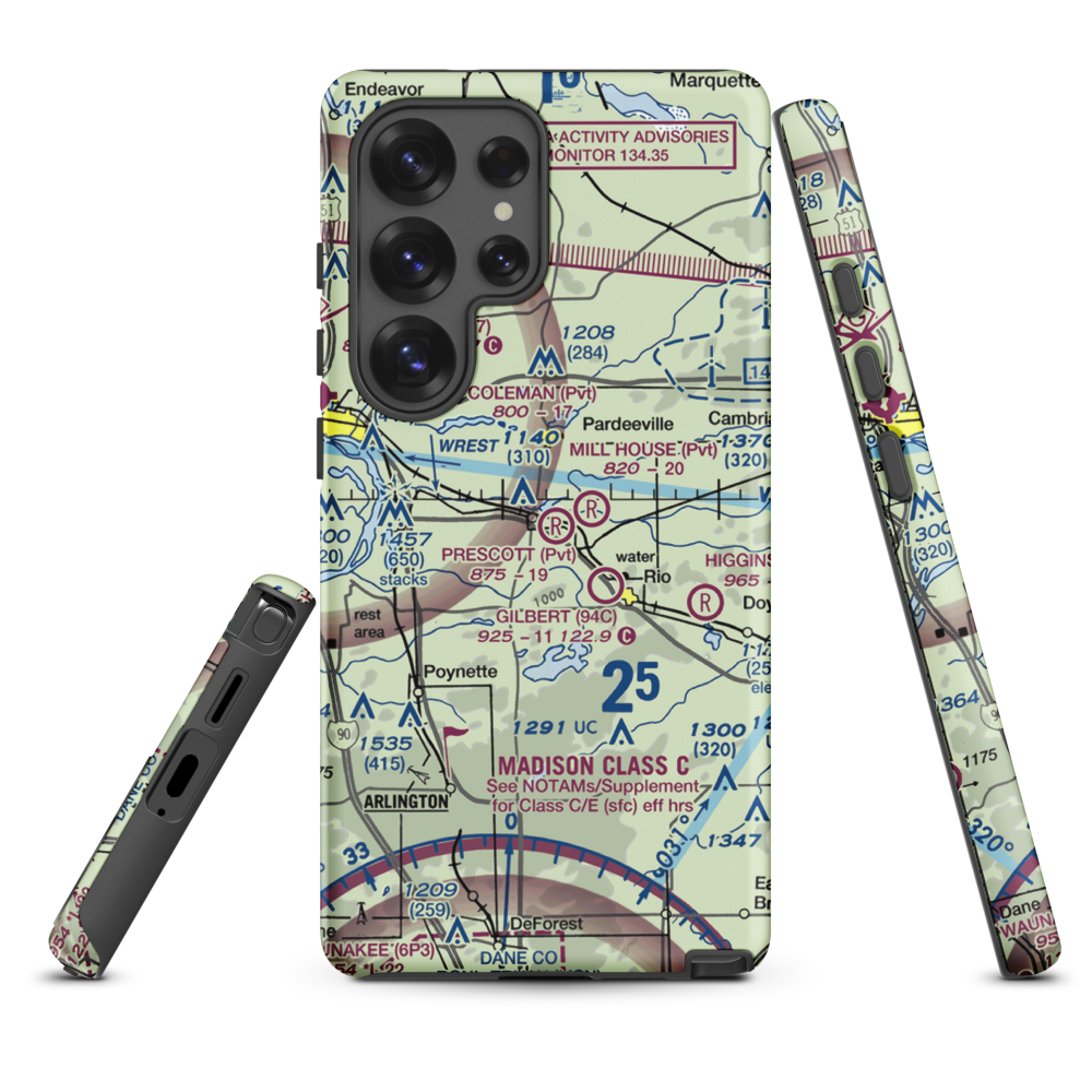 Prescott Field (WS32) VFR Sectional Samsung Phone Case Samsung Galaxy S25 Ultra model shown