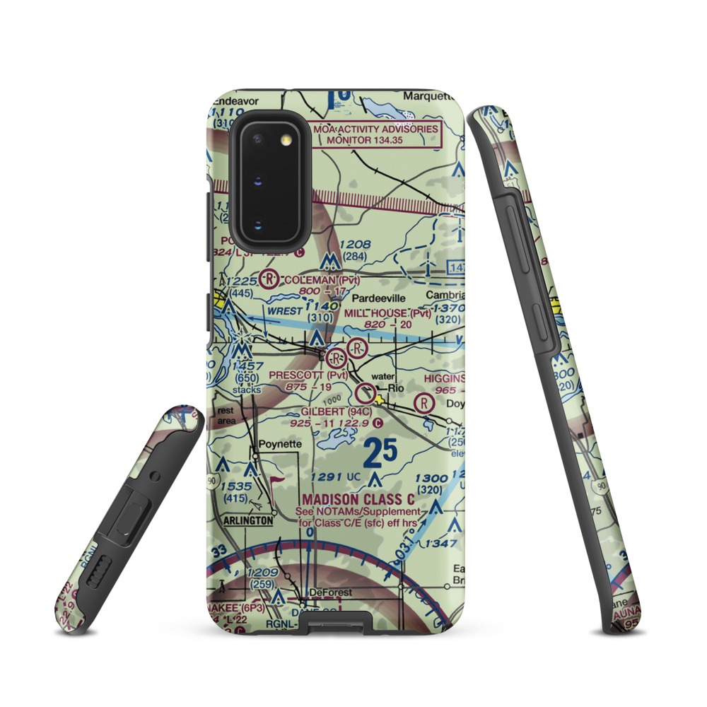 Prescott Field (WS32) VFR Sectional Samsung Phone Case Samsung Galaxy S20 model shown
