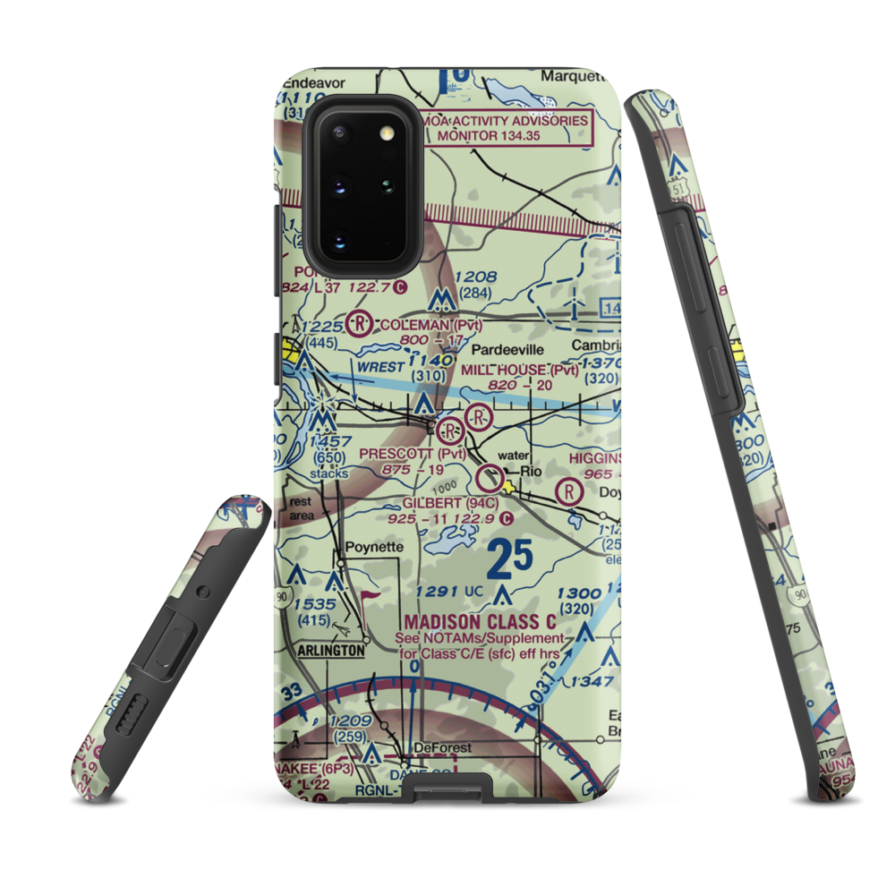 Prescott Field (WS32) VFR Sectional Samsung Phone Case Samsung Galaxy S20 Plus model shown