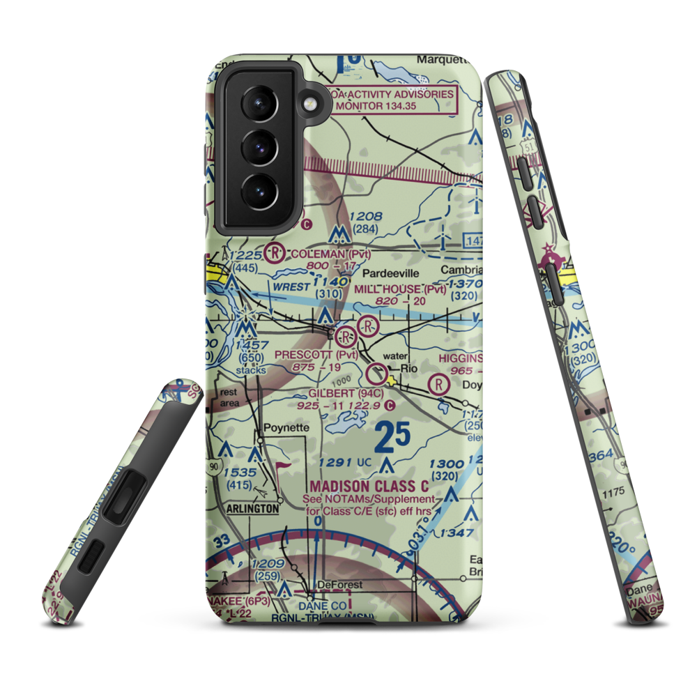 Prescott Field (WS32) VFR Sectional Samsung Phone Case Samsung Galaxy S21 FE model shown