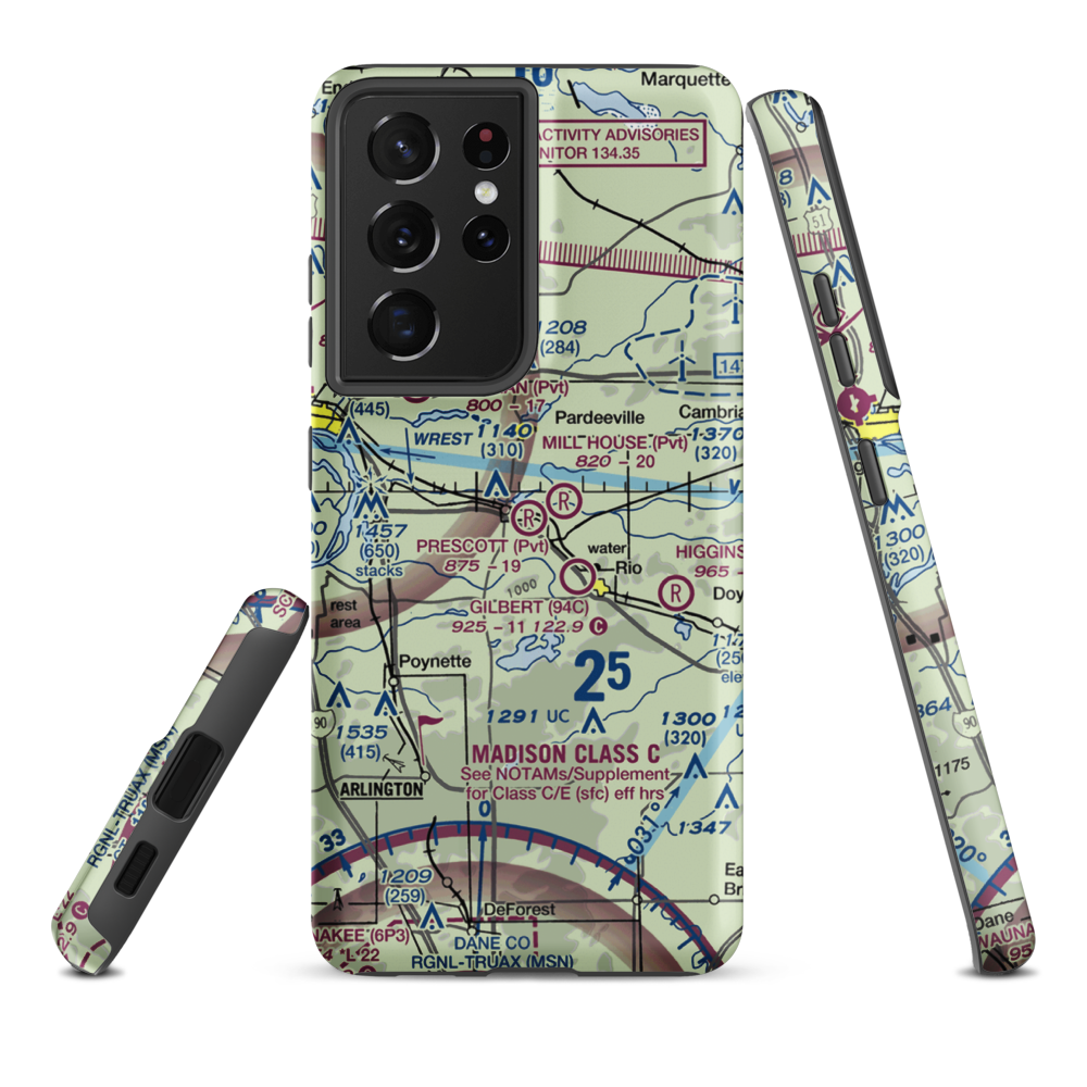 Prescott Field (WS32) VFR Sectional Samsung Phone Case Samsung Galaxy S21 Ultra model shown