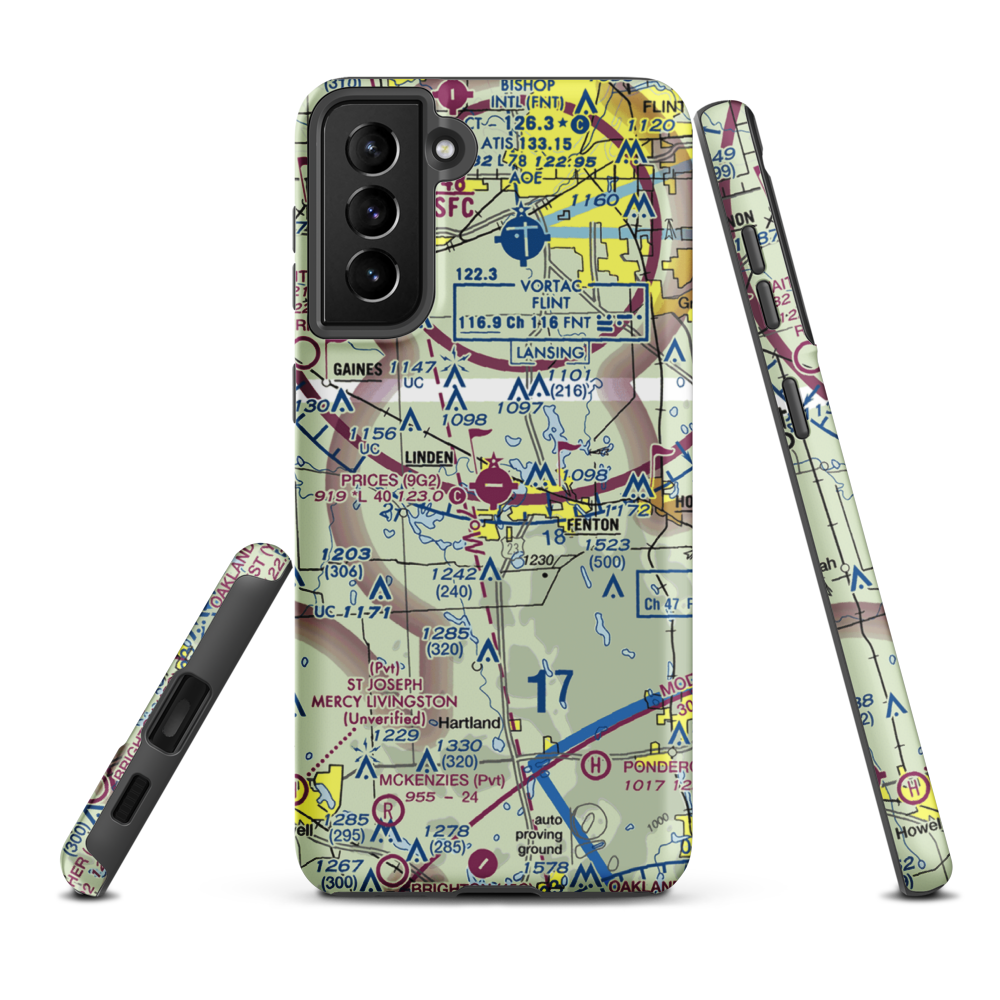 Prices Airport (9G2) VFR Sectional Samsung Phone Case Samsung Galaxy S21 Plus model shown