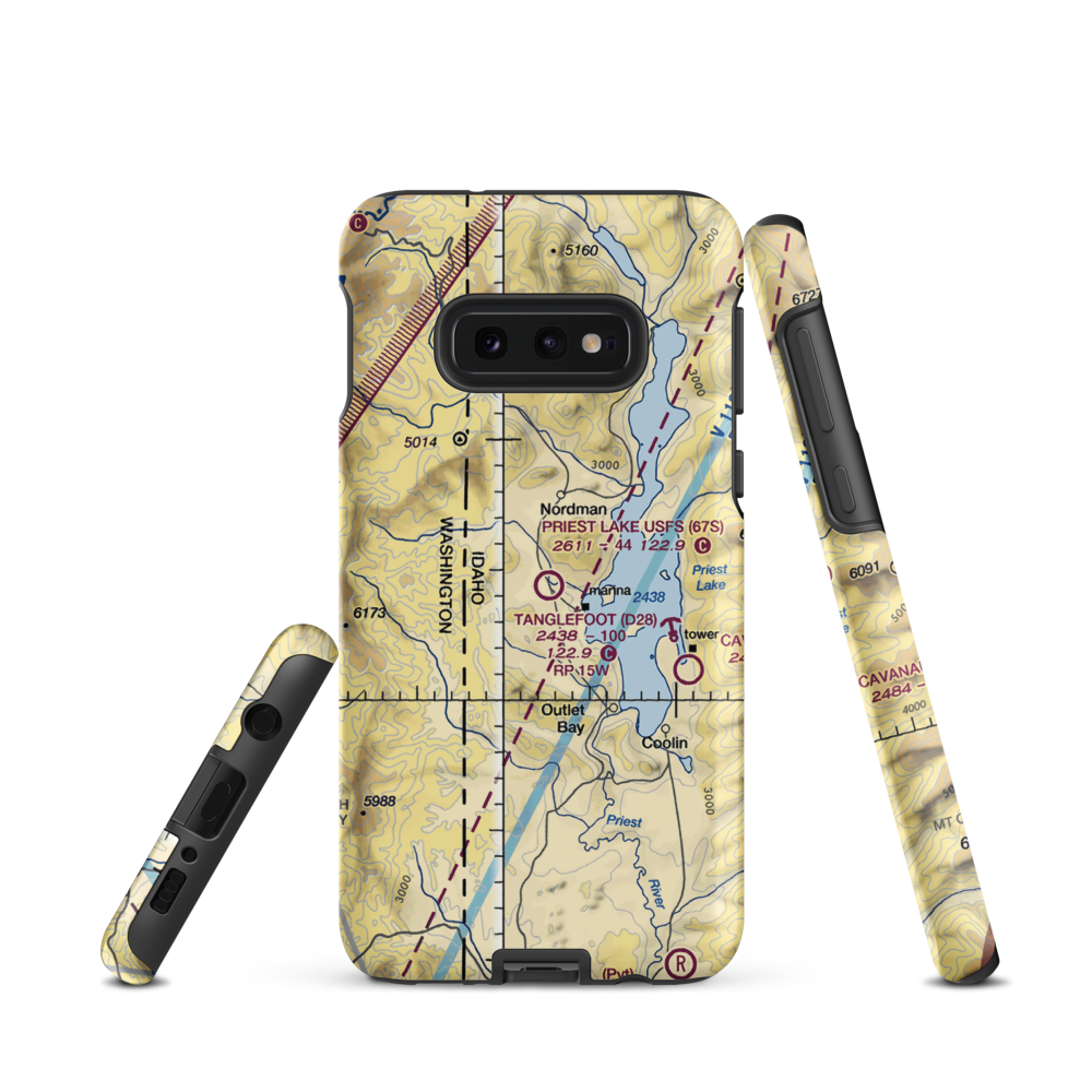 Priest Lake Usfs Airport (67S) VFR Sectional Samsung Phone Case Samsung Galaxy S10 Plus model shown