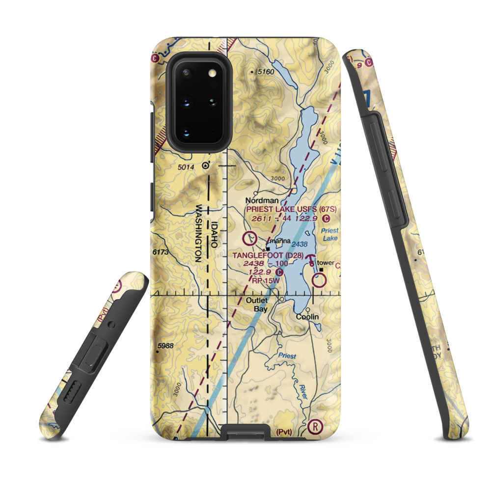 Priest Lake Usfs Airport (67S) VFR Sectional Samsung Phone Case Samsung Galaxy S20 Plus model shown