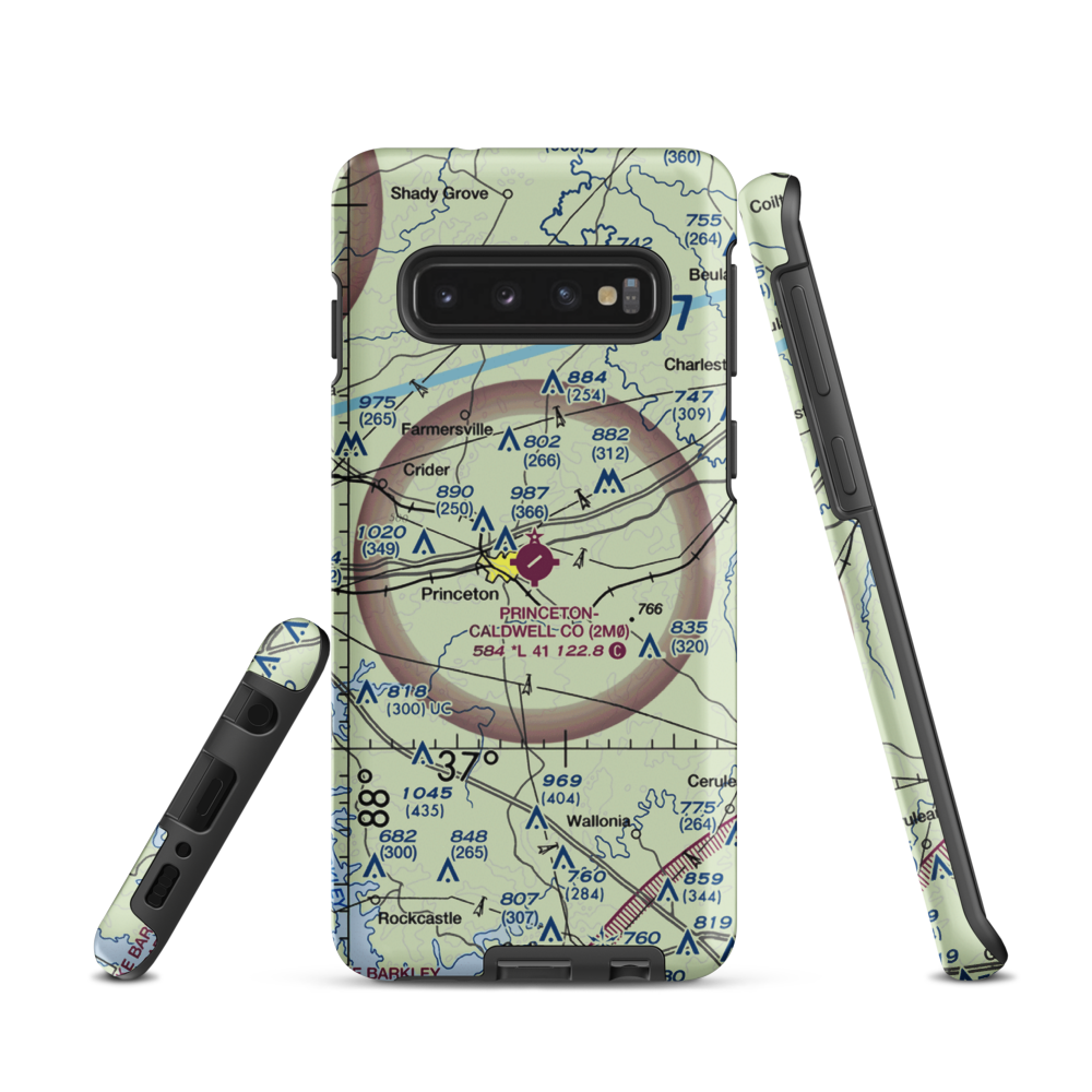 Princeton Caldwell County Airport (2M0) VFR Sectional Samsung Phone Case Samsung Galaxy S10 model shown
