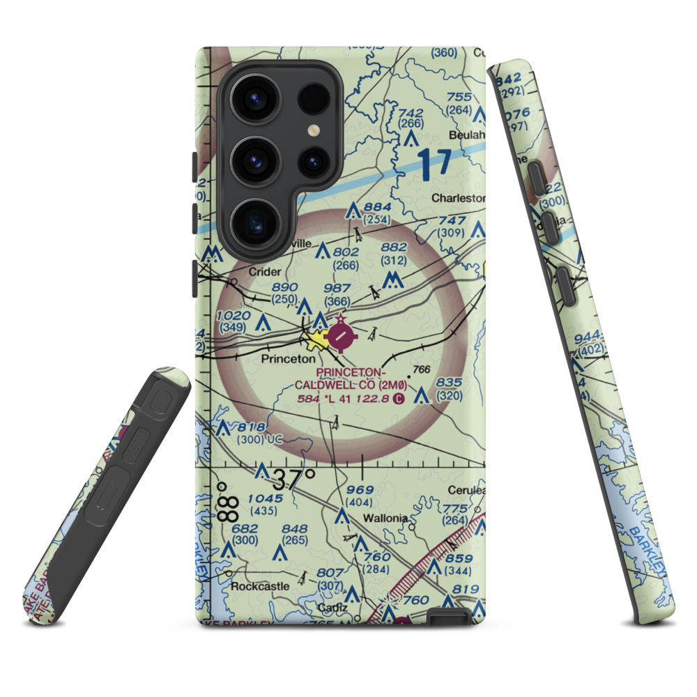 Princeton Caldwell County Airport (2M0) VFR Sectional Samsung Phone Case Samsung Galaxy S23 Ultra model shown