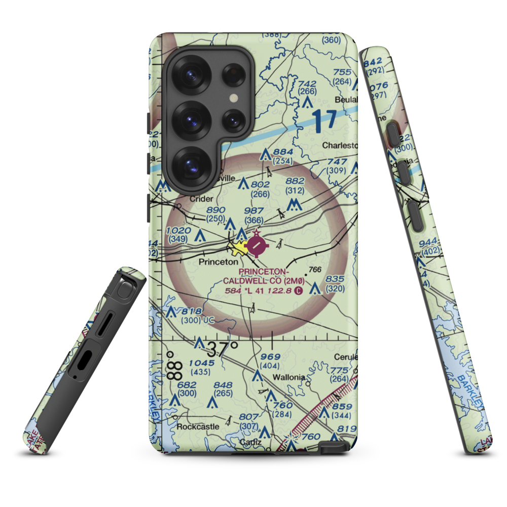 Princeton Caldwell County Airport (2M0) VFR Sectional Samsung Phone Case Samsung Galaxy S25 Ultra model shown