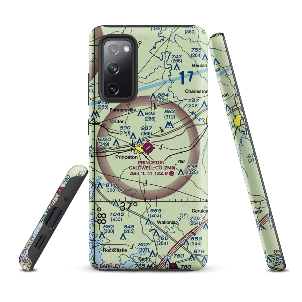 Princeton Caldwell County Airport (2M0) VFR Sectional Samsung Phone Case Samsung Galaxy S20 FE model shown