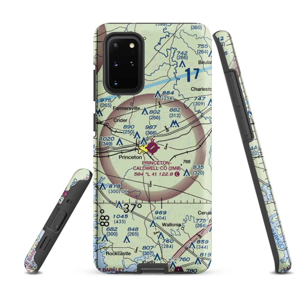 Princeton Caldwell County Airport (2M0) VFR Sectional Samsung Phone Case Samsung Galaxy S20 Plus model shown