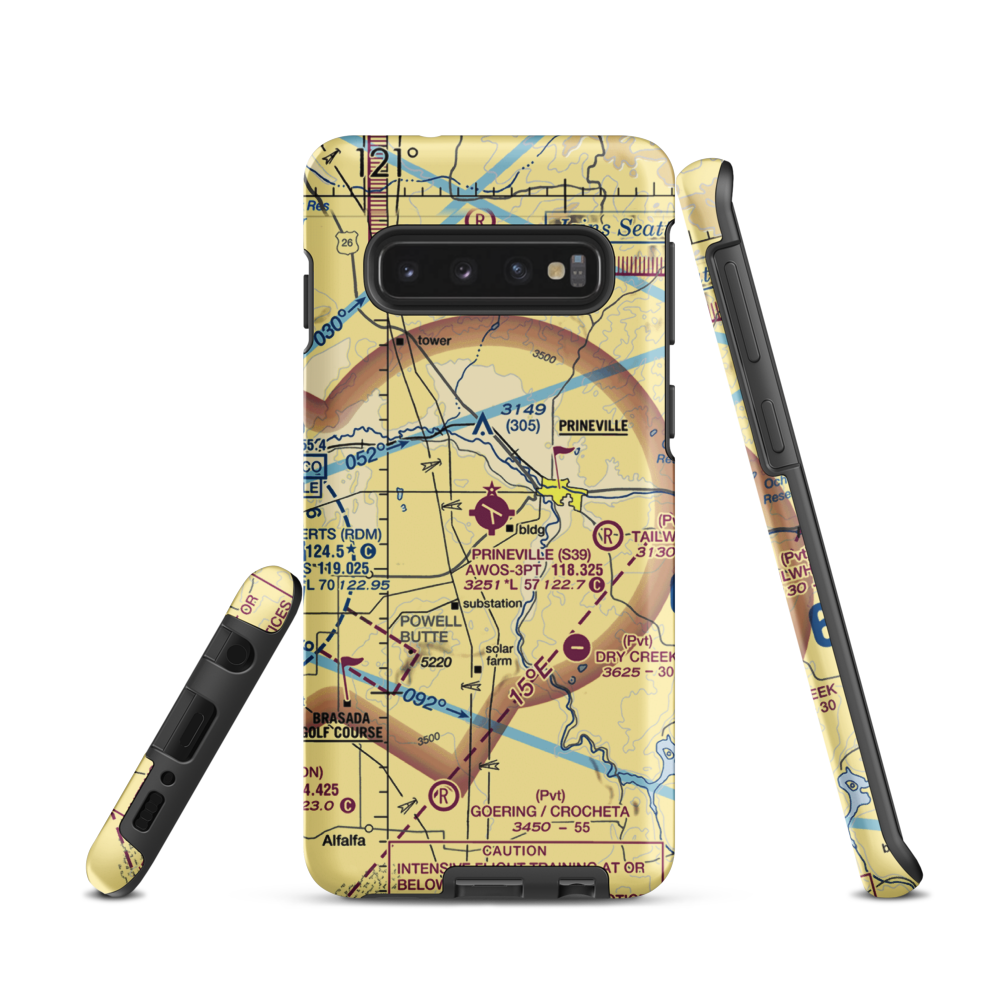 Prineville Airport (S39) VFR Sectional Samsung Phone Case Samsung Galaxy S10 model shown