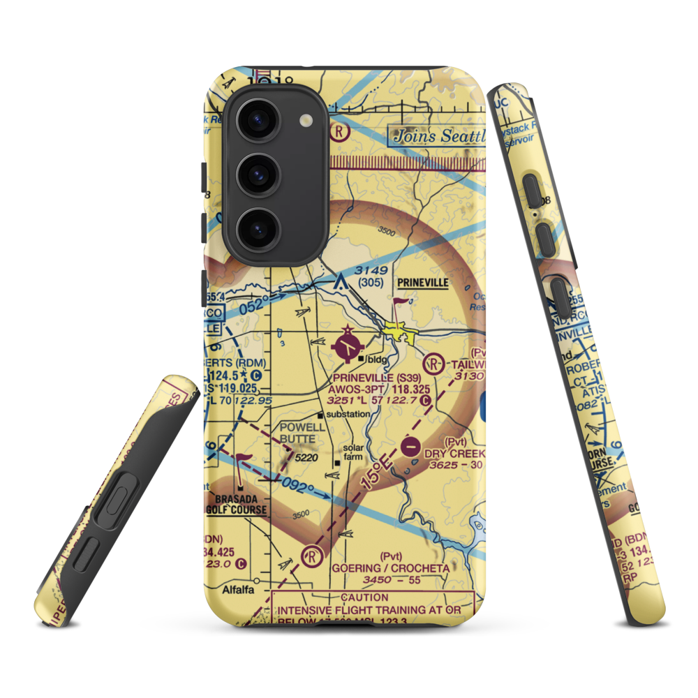 Prineville Airport (S39) VFR Sectional Samsung Phone Case Samsung Galaxy S23 Plus model shown