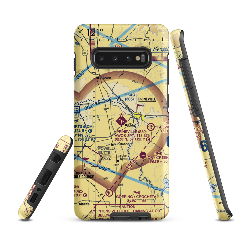 Prineville Airport (S39) VFR Sectional Samsung Phone Case Samsung Galaxy S10 Plus model shown