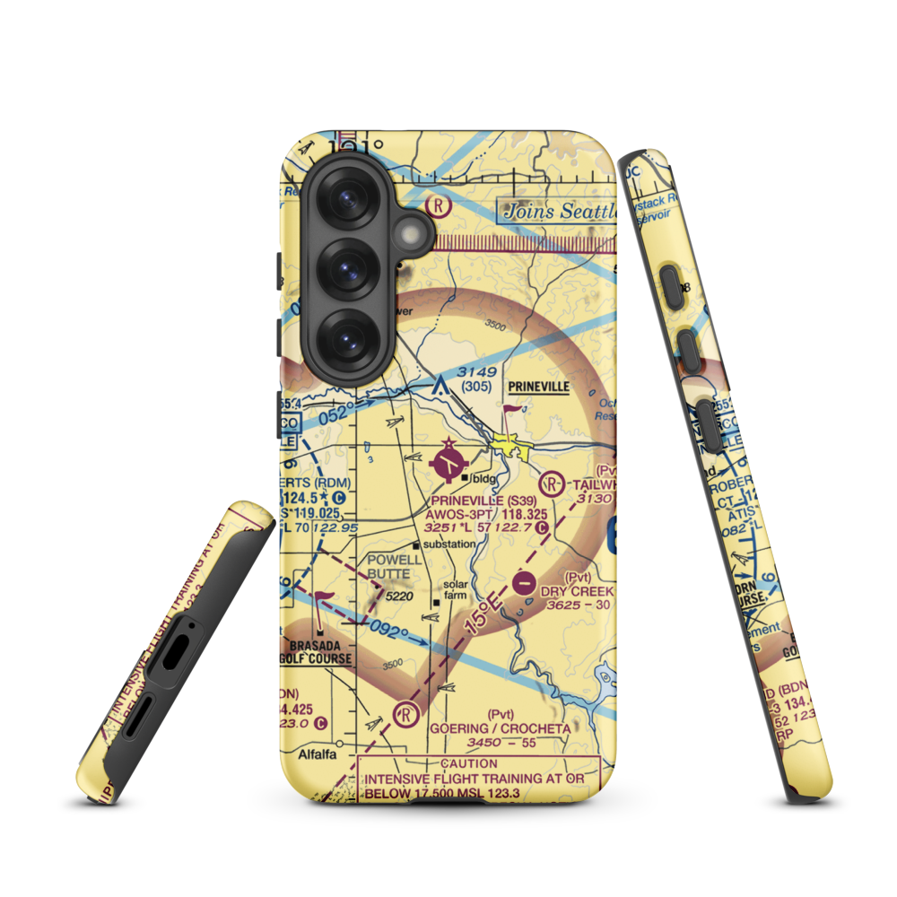 Prineville Airport (S39) VFR Sectional Samsung Phone Case Samsung Galaxy S25 model shown