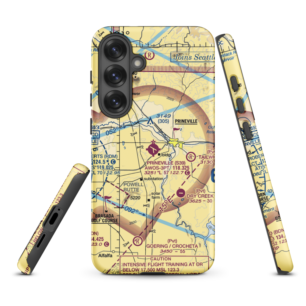 Prineville Airport (S39) VFR Sectional Samsung Phone Case Samsung Galaxy S25 Plus model shown