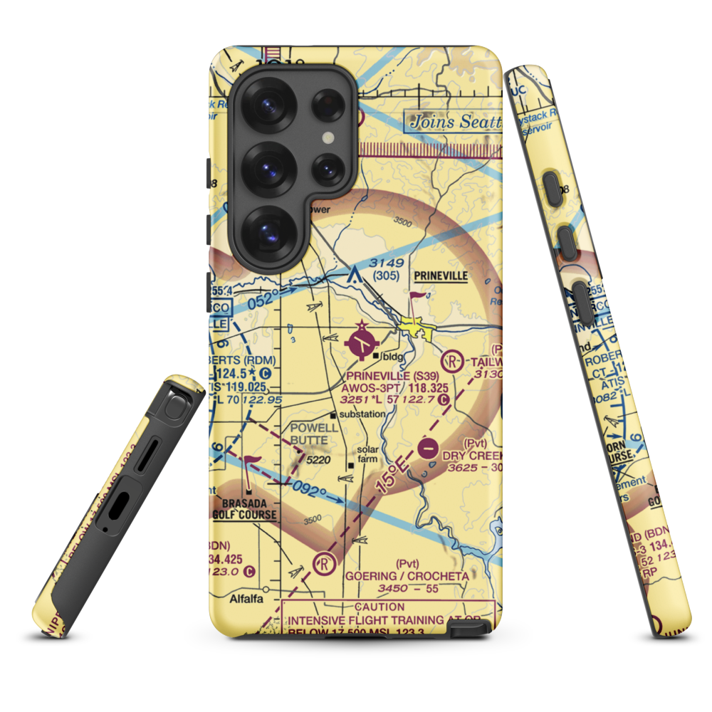 Prineville Airport (S39) VFR Sectional Samsung Phone Case Samsung Galaxy S25 Ultra model shown