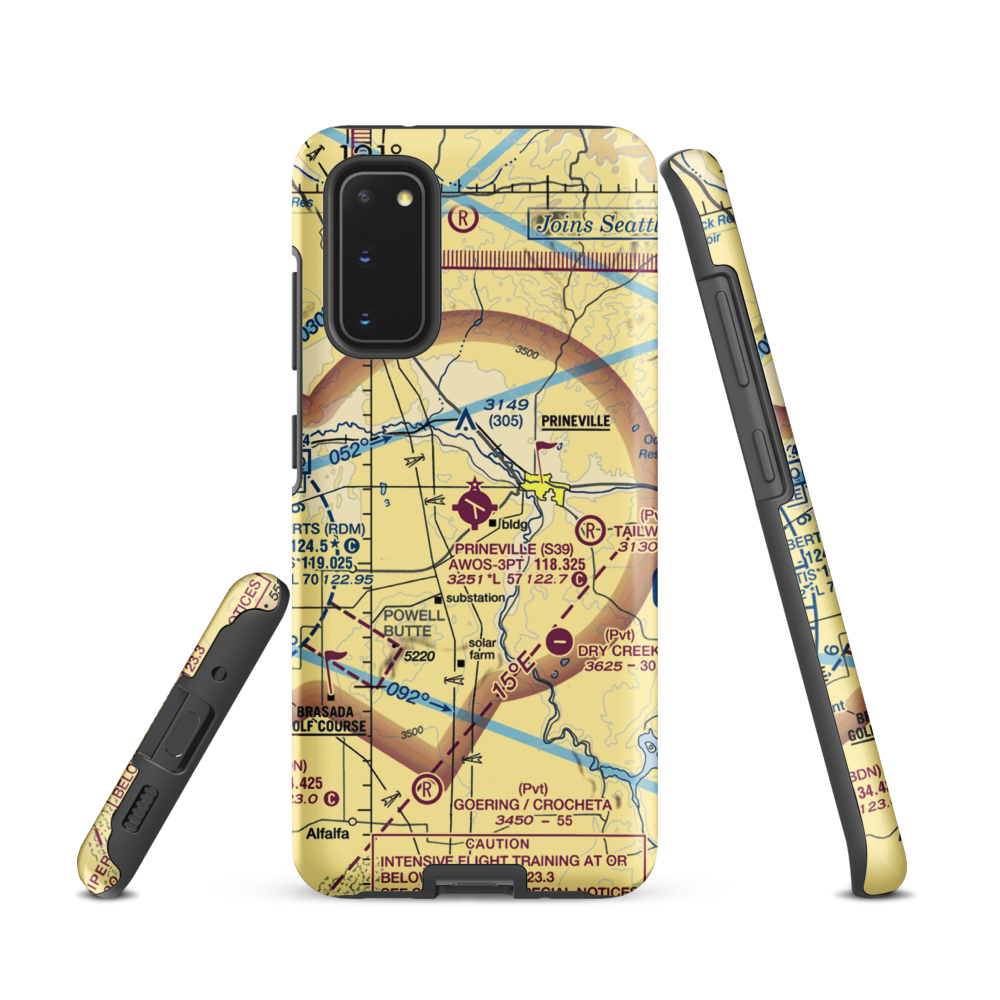 Prineville Airport (S39) VFR Sectional Samsung Phone Case Samsung Galaxy S20 model shown