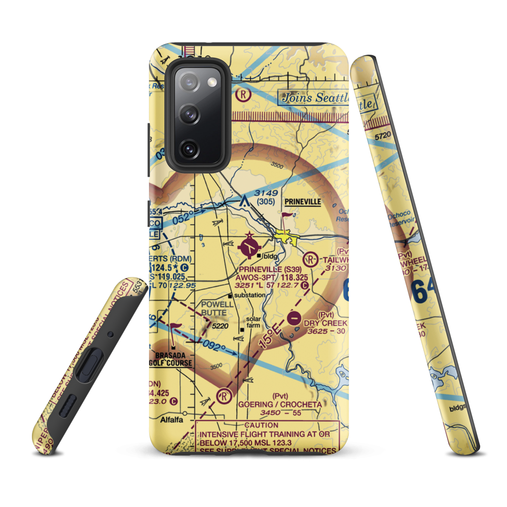 Prineville Airport (S39) VFR Sectional Samsung Phone Case Samsung Galaxy S20 FE model shown