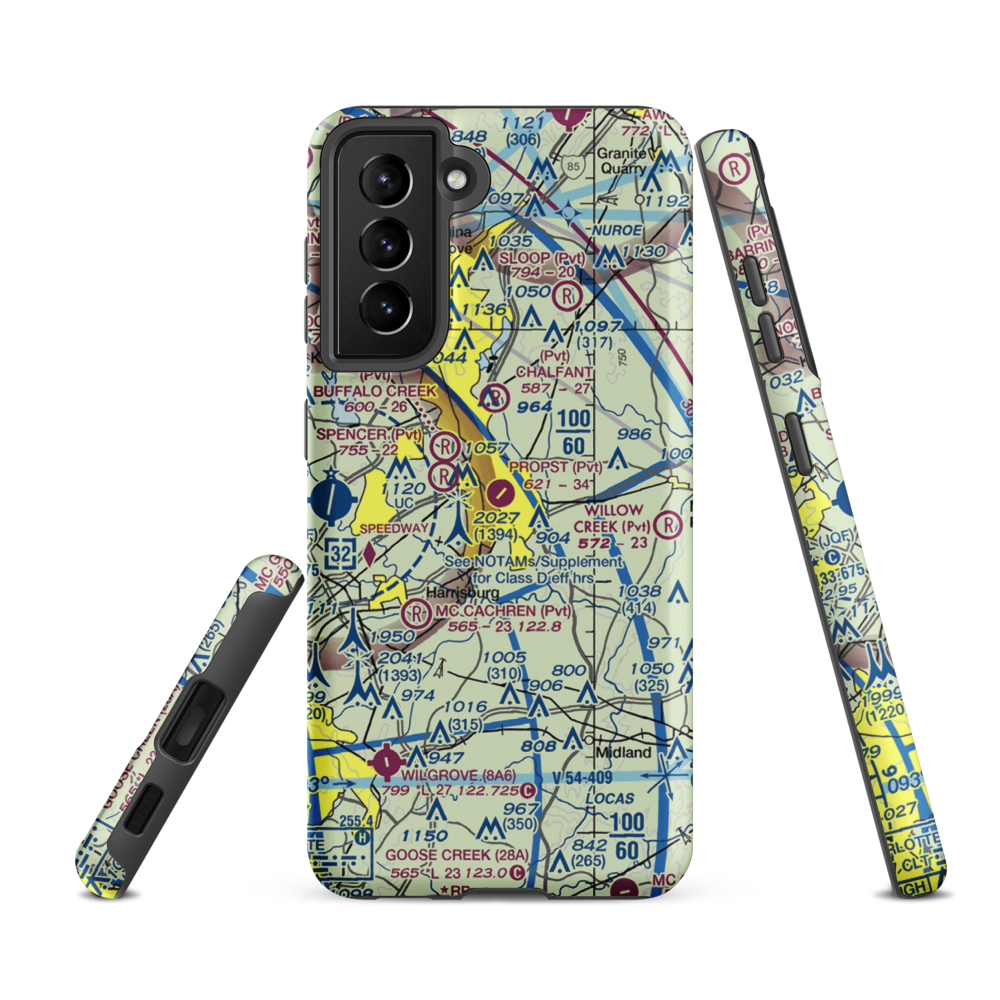 Propst Airport (NC19) VFR Sectional Samsung Phone Case Samsung Galaxy S21 FE model shown