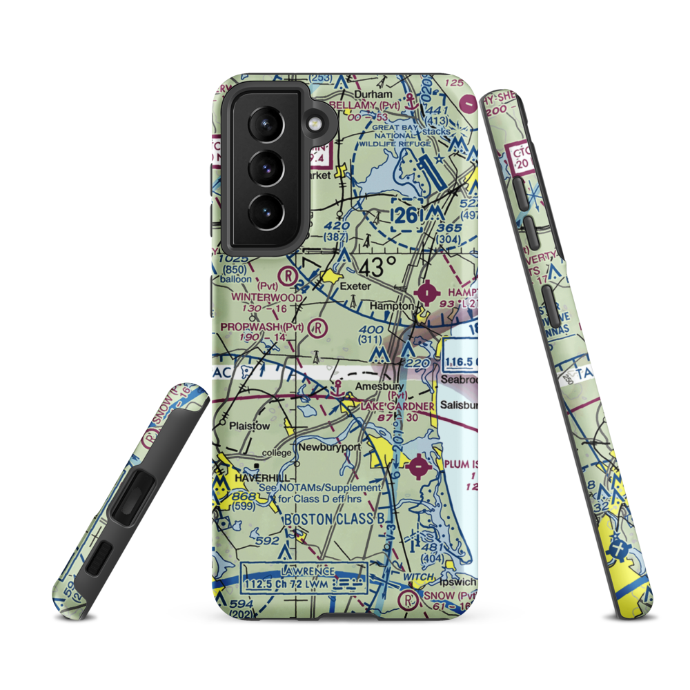 Propwash Airport (21NH) VFR Sectional Samsung Phone Case Samsung Galaxy S21 FE model shown