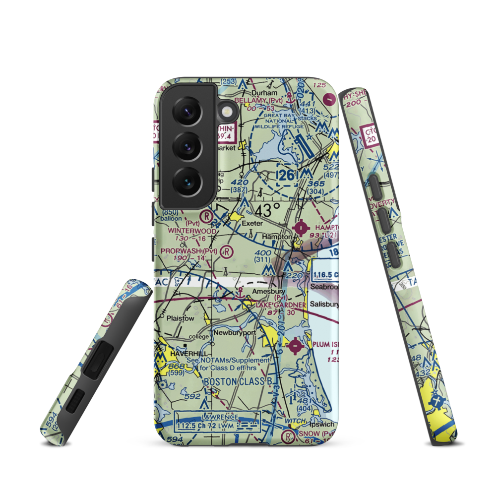 Propwash Airport (21NH) VFR Sectional Samsung Phone Case Samsung Galaxy S22 model shown