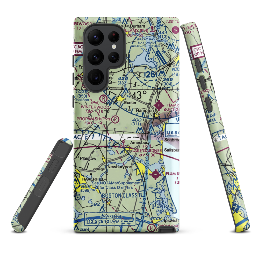 Propwash Airport (21NH) VFR Sectional Samsung Phone Case Samsung Galaxy S22 Ultra model shown