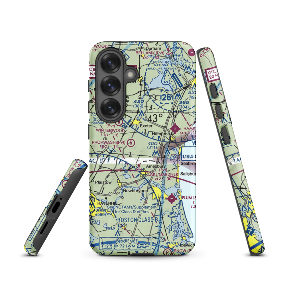 Propwash Airport (21NH) VFR Sectional Samsung Phone Case Samsung Galaxy S25 model shown