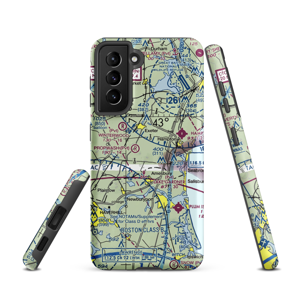 Propwash Airport (21NH) VFR Sectional Samsung Phone Case Samsung Galaxy S21 model shown