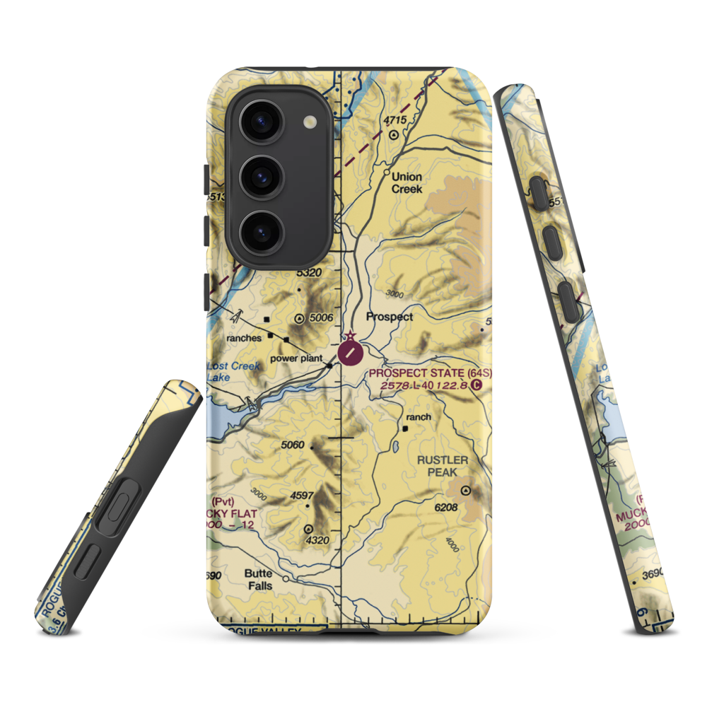 Prospect State Airport (64S) VFR Sectional Samsung Phone Case Samsung Galaxy S23 Plus model shown