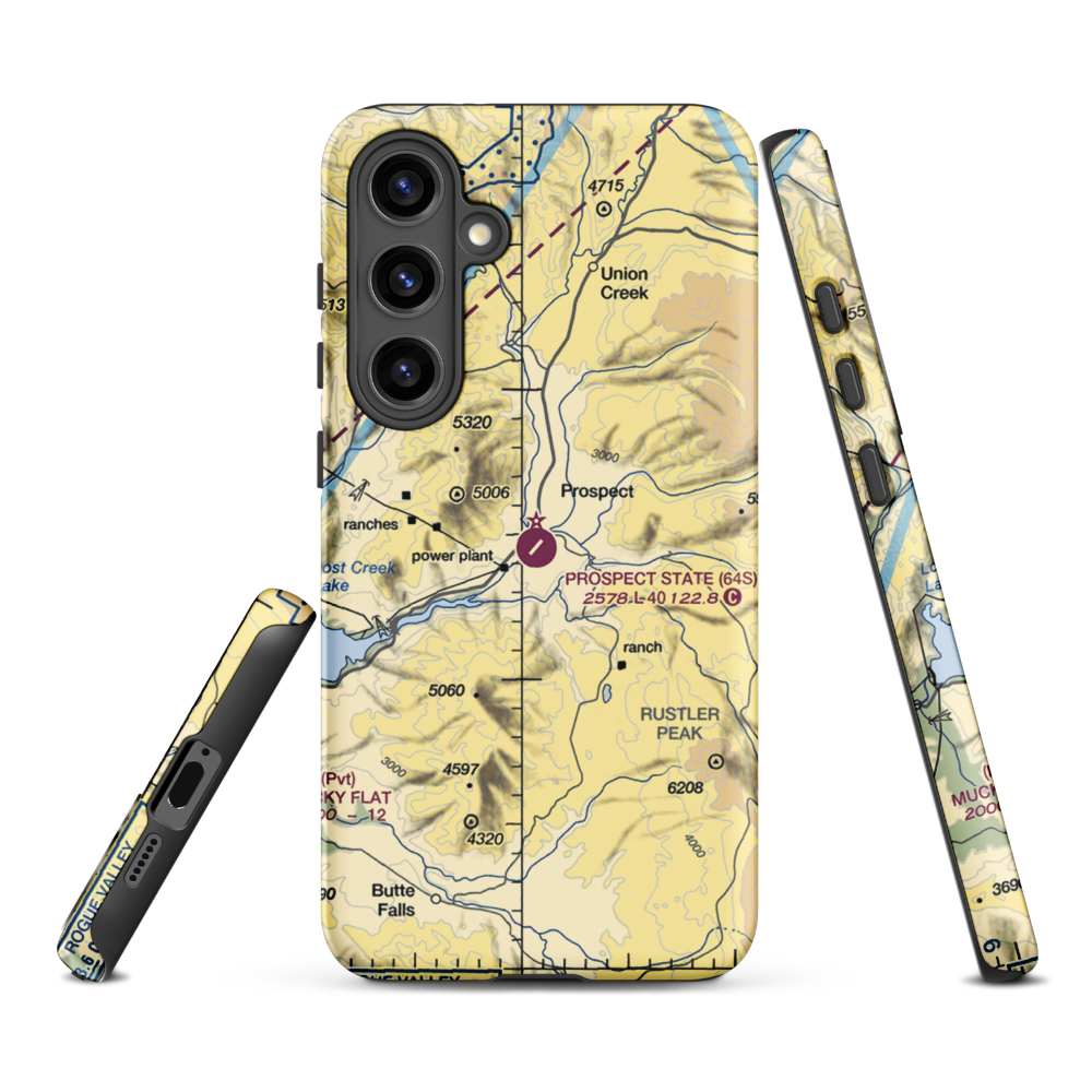Prospect State Airport (64S) VFR Sectional Samsung Phone Case Samsung Galaxy S24 Plus model shown