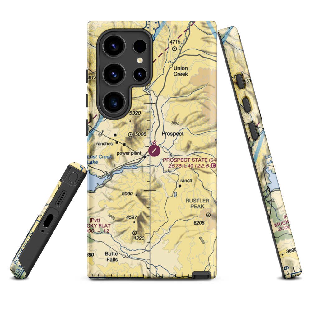 Prospect State Airport (64S) VFR Sectional Samsung Phone Case Samsung Galaxy S24 Ultra model shown