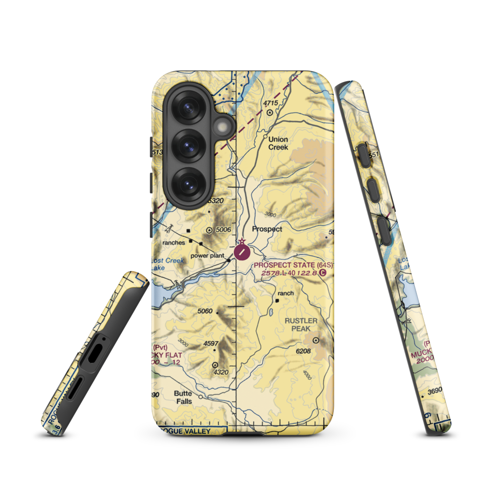 Prospect State Airport (64S) VFR Sectional Samsung Phone Case Samsung Galaxy S25 model shown