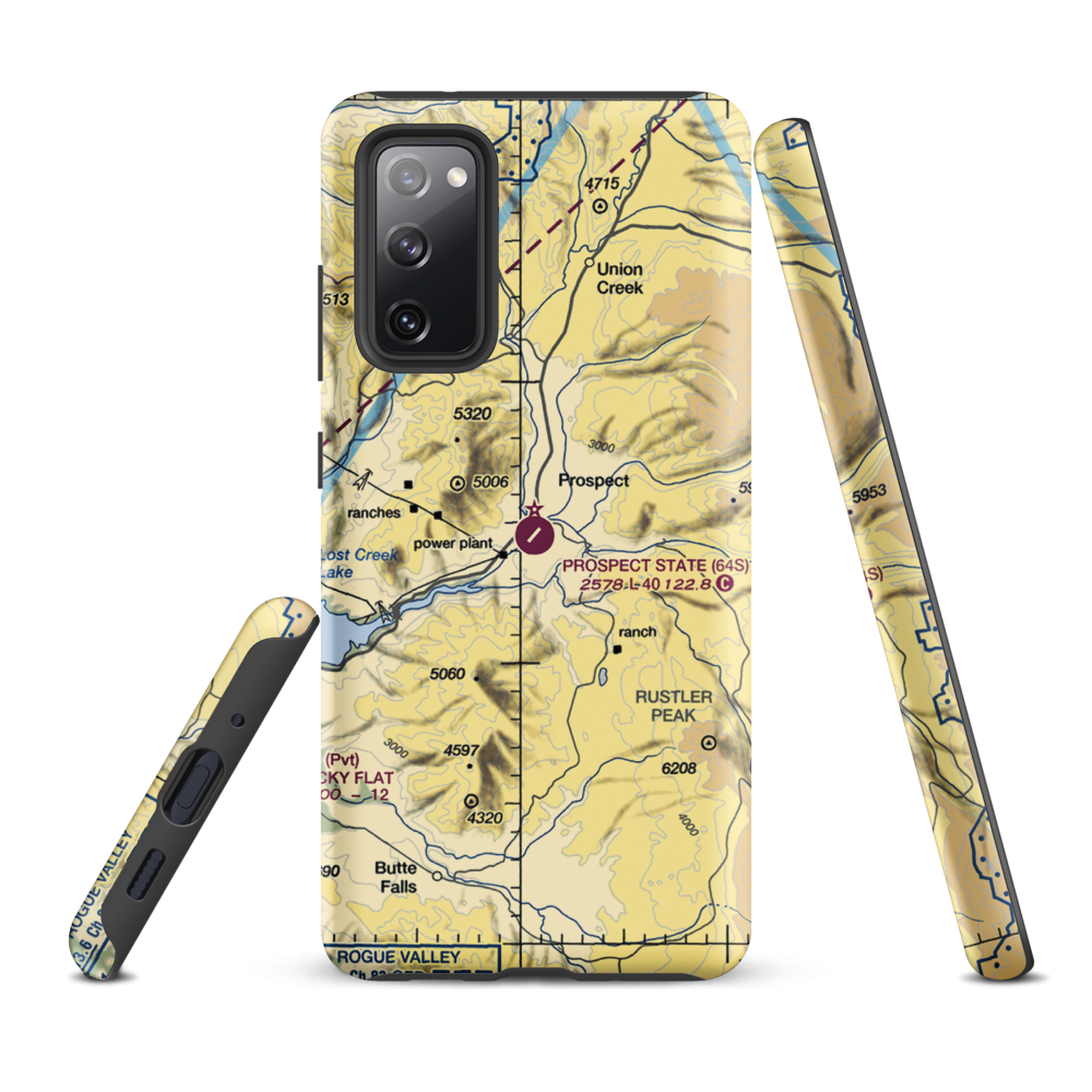 Prospect State Airport (64S) VFR Sectional Samsung Phone Case Samsung Galaxy S20 FE model shown