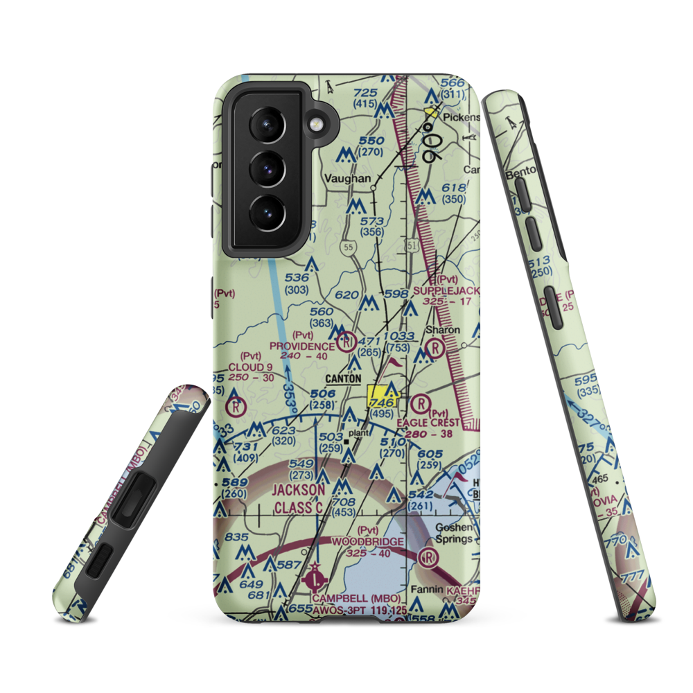 Providence Airpark (4MS9) VFR Sectional Samsung Phone Case Samsung Galaxy S21 FE model shown