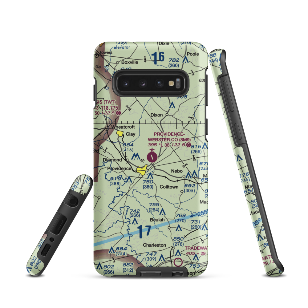 Providence Webster County Airport (8M9) VFR Sectional Samsung Phone Case Samsung Galaxy S10 model shown