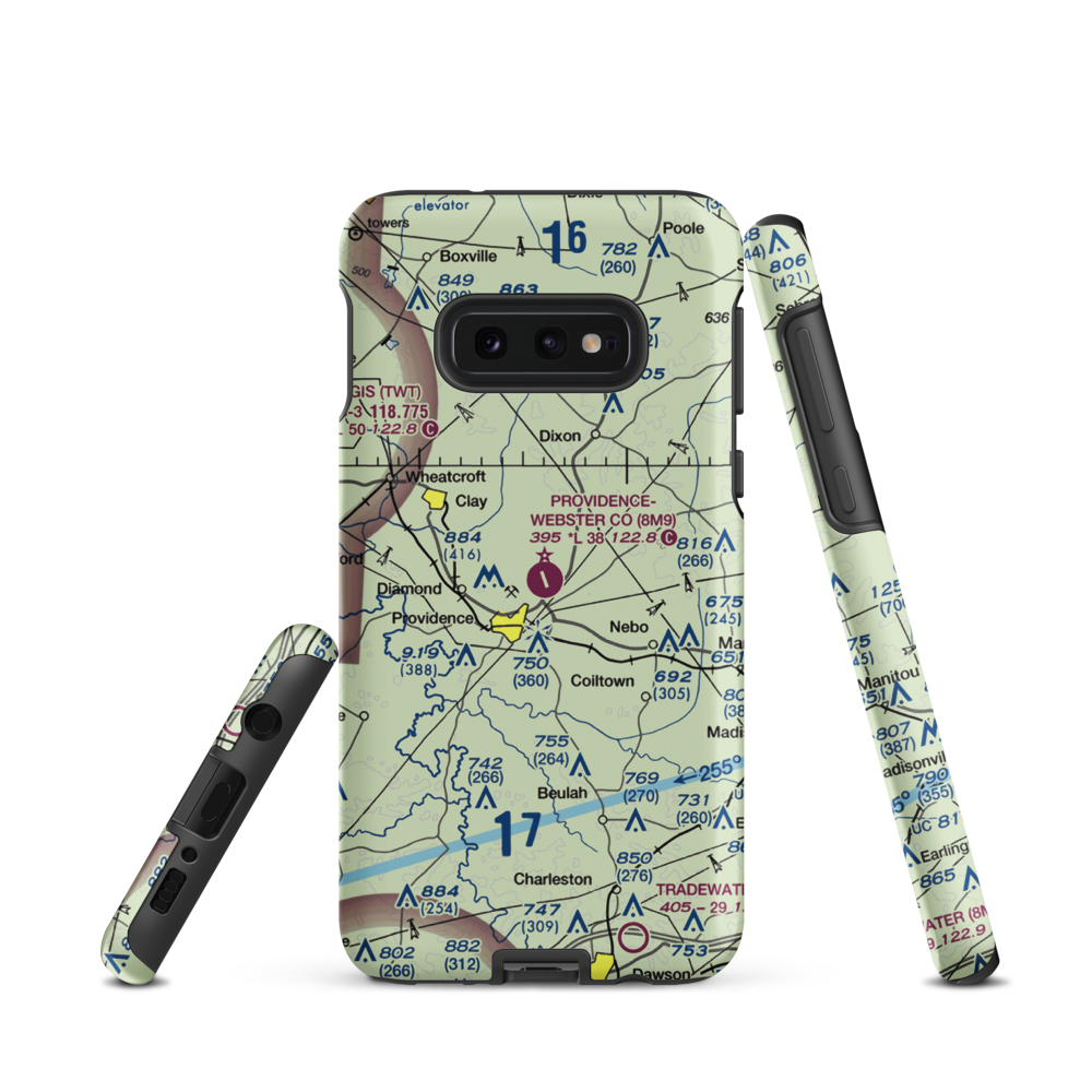 Providence Webster County Airport (8M9) VFR Sectional Samsung Phone Case Samsung Galaxy S10e model shown