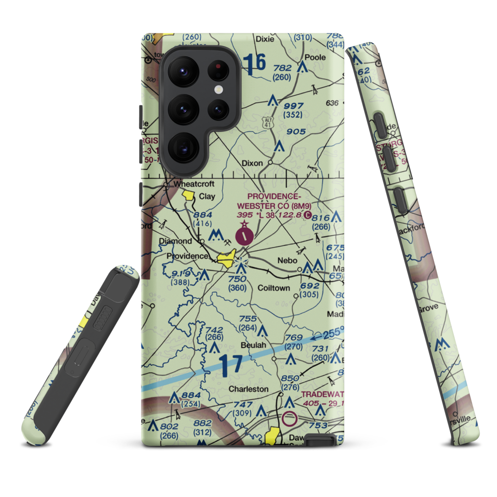 Providence Webster County Airport (8M9) VFR Sectional Samsung Phone Case Samsung Galaxy S22 Ultra model shown