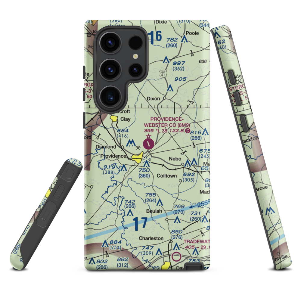 Providence Webster County Airport (8M9) VFR Sectional Samsung Phone Case Samsung Galaxy S23 Ultra model shown