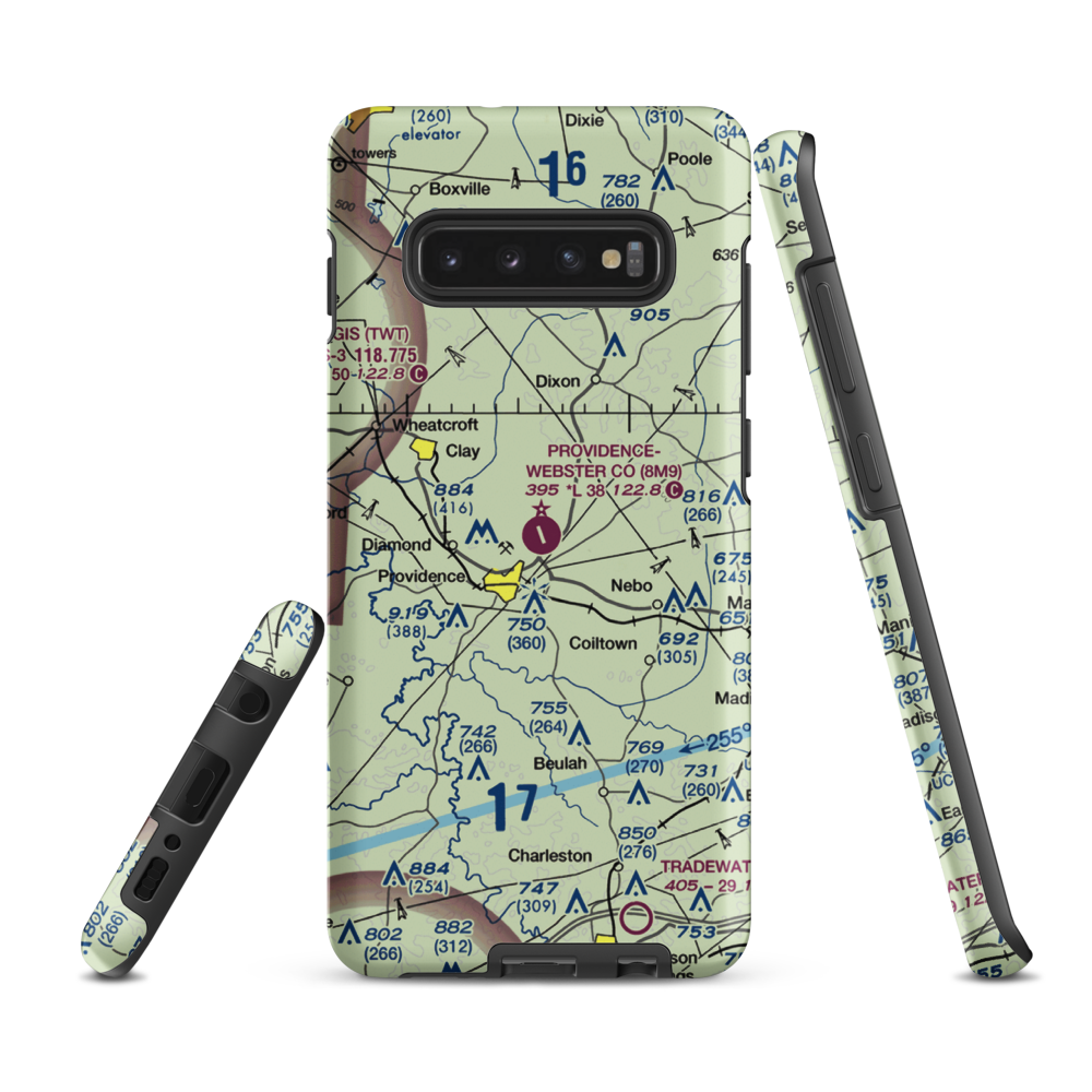 Providence Webster County Airport (8M9) VFR Sectional Samsung Phone Case Samsung Galaxy S10 Plus model shown