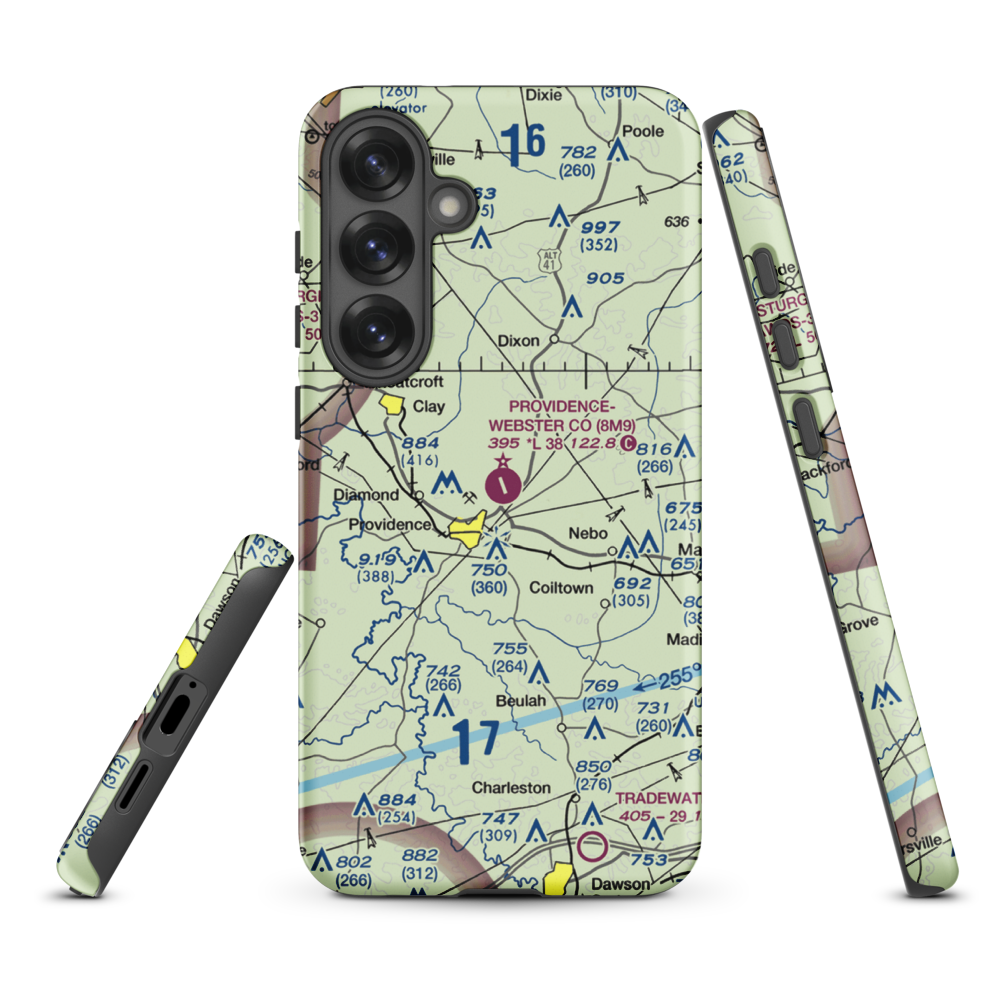Providence Webster County Airport (8M9) VFR Sectional Samsung Phone Case Samsung Galaxy S25 Plus model shown