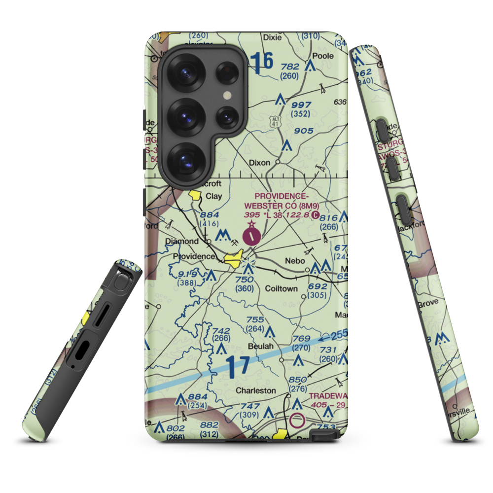 Providence Webster County Airport (8M9) VFR Sectional Samsung Phone Case Samsung Galaxy S25 Ultra model shown