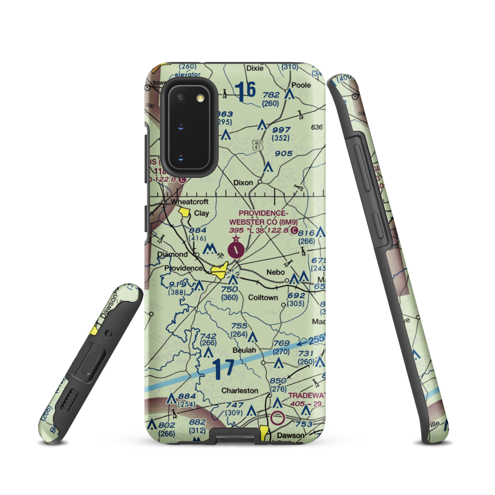 Providence Webster County Airport (8M9) VFR Sectional Samsung Phone Case Samsung Galaxy S20 model shown