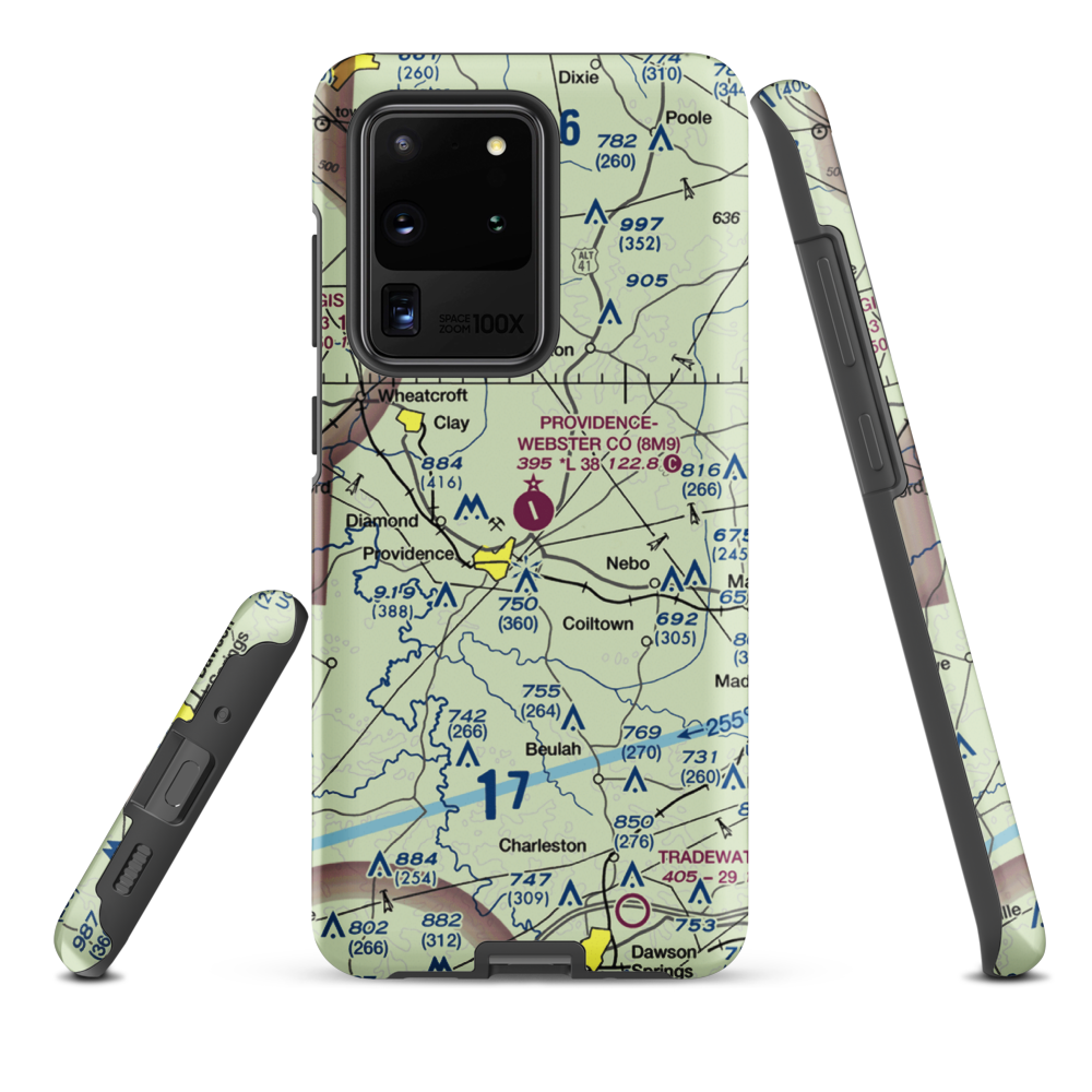 Providence Webster County Airport (8M9) VFR Sectional Samsung Phone Case Samsung Galaxy S20 Ultra model shown