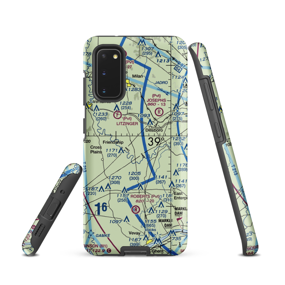 Pruss Airport (17IN) VFR Sectional Samsung Phone Case Samsung Galaxy S20 model shown