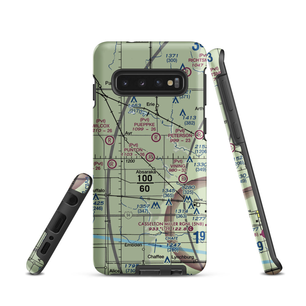 Punton Private Airport (ND07) VFR Sectional Samsung Phone Case Samsung Galaxy S10 model shown