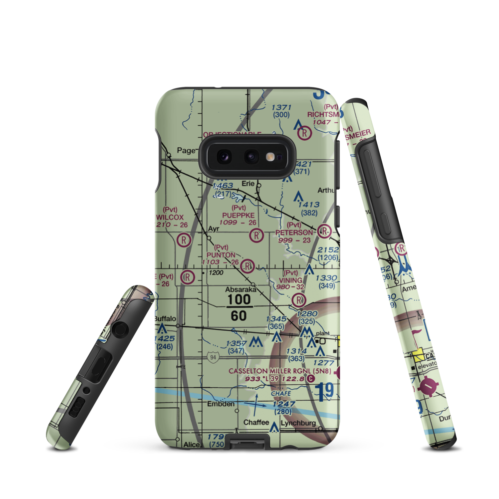 Punton Private Airport (ND07) VFR Sectional Samsung Phone Case Samsung Galaxy S10 Plus model shown