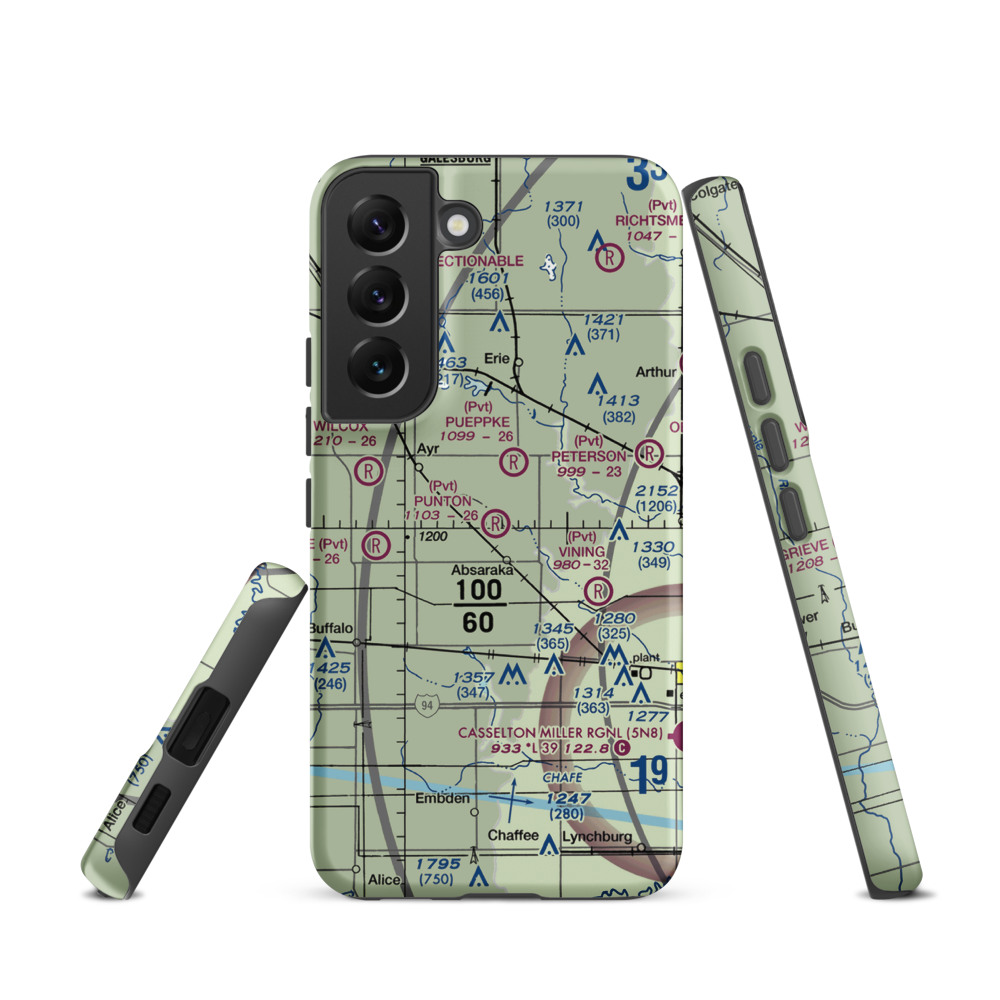 Punton Private Airport (ND07) VFR Sectional Samsung Phone Case Samsung Galaxy S22 model shown